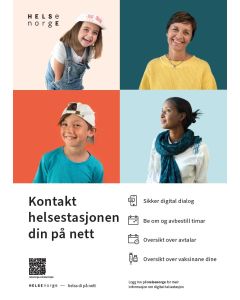 Kontakt din helsestasjon på nett (nynorsk), plakat 50x70