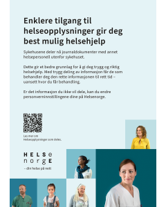 Helseopplysninger som deles med helsepersonell, plakat A4