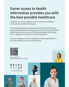 Helseopplysninger som deles med helsepersonell (engelsk), plakat A3