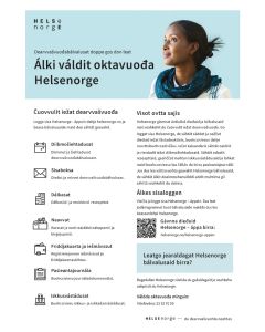 Enkel kontakt på Helsenorge (nordsamisk), plakat A3