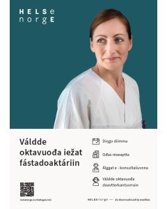 Kontakt fastlegen på nett (nordsamisk), plakat A3
