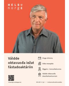 Kontakt fastlegen på nett (nordsamisk), plakat A3