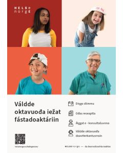 Kontakt fastlegen på nett (nordsamisk), plakat A3