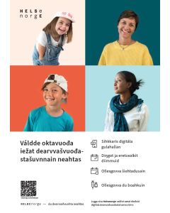 Kontakt din helsestasjon på nett (nordsamisk), plakat A3