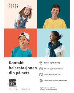 Kontakt din helsestasjon på nett (nynorsk), plakat A3