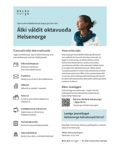 Enkel kontakt på Helsenorge (nordsamisk), plakat A4