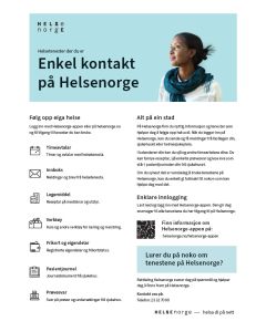 Enkel kontakt på Helsenorge (nynorsk), plakat A4