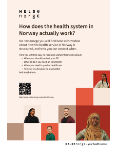 Helsehjelp i Norge (engelsk), plakat A3
